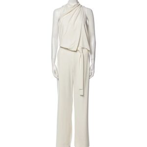 Halston Heritage White Cowl Neck Jumpsuit
